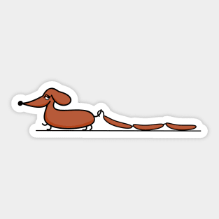 Dachshund with sausages Sticker